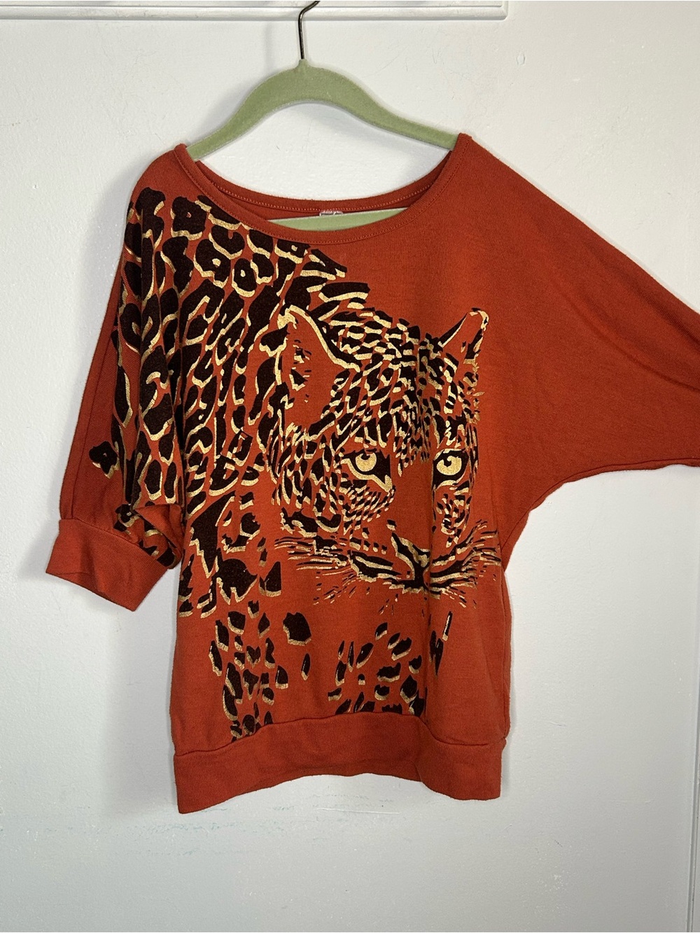 Vintage-Vibe Beautees Girls Leopard Graphic Dolman Sleeve Top